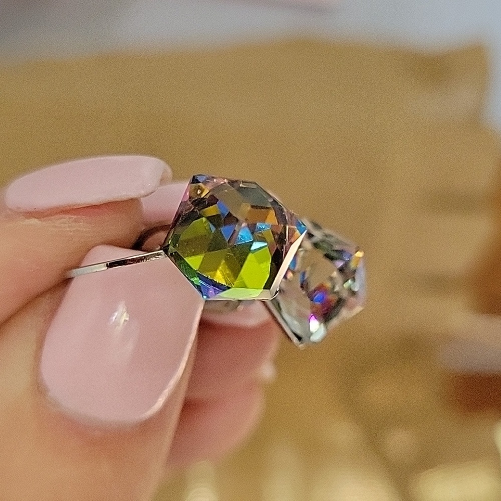 Prismatic Cube Drop Earrings - Picture 7 of 7